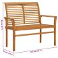 Preview: Gartenbank mit Anthrazit Auflage 112 cm Massivholz Teak 