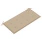 Preview: Gartenbank mit Beige Auflage 112 cm Massivholz Teak 