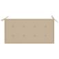 Preview: Gartenbank mit Beige Auflage 112 cm Massivholz Teak 