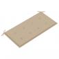 Preview: Gartenbank mit Beige Auflage 112 cm Massivholz Teak 