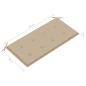 Preview: Gartenbank mit Beige Auflage 112 cm Massivholz Teak 