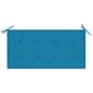 Preview: Gartenbank mit Blauer Auflage 112 cm Massivholz Teak 