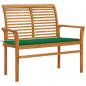 Preview: Gartenbank mit Grüner Auflage 112 cm Massivholz Teak 