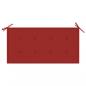 Preview: Gartenbank mit Roter Auflage 112 cm Massivholz Teak 