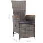 Preview: 3-tlg. Garten-Lounge-Set mit Kissen Poly Rattan Grau