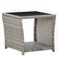 Preview: 3-tlg. Garten-Lounge-Set mit Kissen Poly Rattan Grau
