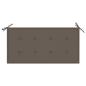 Preview: Gartenbank mit Taupe Auflage 112 cm Massivholz Teak 