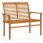 Preview: Gartenbank mit Königsblauer Auflage 112 cm Massivholz Teak 