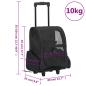 Preview: Trolley für Haustiere 3-in-1 Faltbar Schwarz