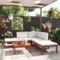 Preview: 6-tlg. Garten-Lounge-Set mit Kissen Creme Massivholz Akazie