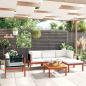 Preview: 6-tlg. Garten-Lounge-Set mit Kissen Cremeweiß Massivholz Akazie
