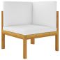 Preview: 7-tlg. Garten-Lounge-Set mit Kissen Cremeweiß Massivholz Akazie