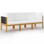 Preview: 3-Sitzer-Gartensofa mit Kissen Massivholz Akazie