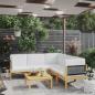 Preview: ARDEBO.de - 6-tlg. Garten-Lounge-Set mit Kissen Cremeweiß Massivholz Akazie