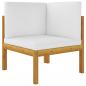 Preview: 6-tlg. Garten-Lounge-Set mit Kissen Cremeweiß Massivholz Akazie
