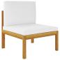 Preview: 8-tlg. Garten-Lounge-Set mit Kissen Cremefarbenes Holz Akazie & Seil