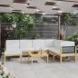 Preview: ARDEBO.de - 8-tlg. Garten-Lounge-Set mit Kissen Cremeweiß Massivholz Akazie