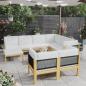 Preview: ARDEBO.de - 10-tlg. Garten-Lounge-Set mit Kissen Cremeweiß Massivholz Akazie
