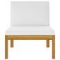 Preview: 10-tlg. Garten-Lounge-Set mit Kissen Cremeweiß Massivholz Akazie