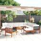 Preview: 12-tlg. Garten-Lounge-Set mit Kissen Cremeweiß Massivholz Akazie