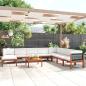 Preview: 9-tlg. Garten-Lounge-Set mit Kissen Cremeweiß Massivholz Akazie