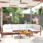 Preview: 7-tlg. Garten-Lounge-Set mit Kissen Cremeweiß Massivholz Akazie