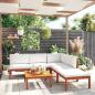Preview: 6-tlg. Garten-Lounge-Set mit Kissen Cremeweiß Massivholz Akazie