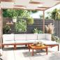 Preview: 6-tlg. Garten-Lounge-Set mit Kissen Cremeweiß Massivholz Akazie