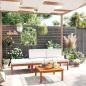 Preview: 4-tlg. Garten-Lounge-Set mit Kissen Cremeweiß Massivholz Akazie