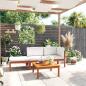 Preview: 4-tlg. Garten-Lounge-Set mit Kissen Cremeweiß Massivholz Akazie