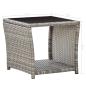 Preview: 3-tlg. Garten-Lounge-Set mit Kissen Poly Rattan Grau