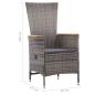 Preview: 3-tlg. Garten-Lounge-Set mit Kissen Poly Rattan Grau