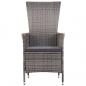 Preview: 3-tlg. Garten-Lounge-Set mit Kissen Poly Rattan Grau