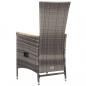 Preview: 3-tlg. Garten-Lounge-Set mit Kissen Poly Rattan Grau