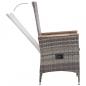 Preview: 3-tlg. Garten-Lounge-Set mit Kissen Poly Rattan Grau