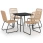 Preview: 5-tlg. Garten-Essgruppe Poly Rattan und Glas