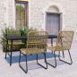Preview: ARDEBO.de - 5-tlg. Garten-Essgruppe Poly Rattan und Glas