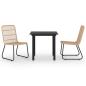 Preview: 3-tlg. Garten-Essgruppe Poly Rattan und Glas