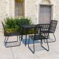Preview: 5-tlg. Garten-Essgruppe Poly Rattan und Glas