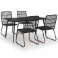 Preview: 5-tlg. Garten-Essgruppe Poly Rattan und Glas