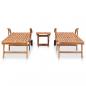 Preview: Sonnenliegen 2 Stk. mit Tisch Massivholz Teak