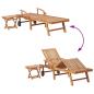 Preview: Sonnenliegen 2 Stk. mit Tisch Massivholz Teak