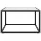 Preview: Couchtisch Schwarz mit Weißem Glas in Marmor-Optik 60x60x35 cm