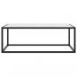 Preview: Couchtisch Schwarz mit Weißem Glas in Marmor-Optik 100x50x35 cm
