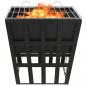 Preview: 2-in-1 Feuerstelle und Grill 34x34x48 cm Stahl