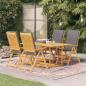 Preview: 5-tlg. Garten-Essgruppe mit Grauen Kissen Massivholz Teak