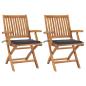 Preview: Gartenstühle 2 Stk. mit Anthrazit Kissen Massivholz Teak