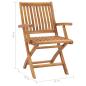Preview: Gartenstühle 2 Stk. mit Grünen Kissen Teak Massivholz