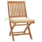 Preview: Gartenstühle 2 Stk. mit Cremen Kissen Teak Massivholz