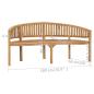 Preview: Bananenbank 180 cm Massivholz Teak